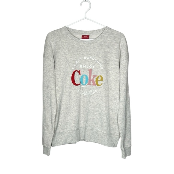 Coca-Cola Embroidered Sweatshirt in Oatmeal size Medium - Picture 1 of 14
